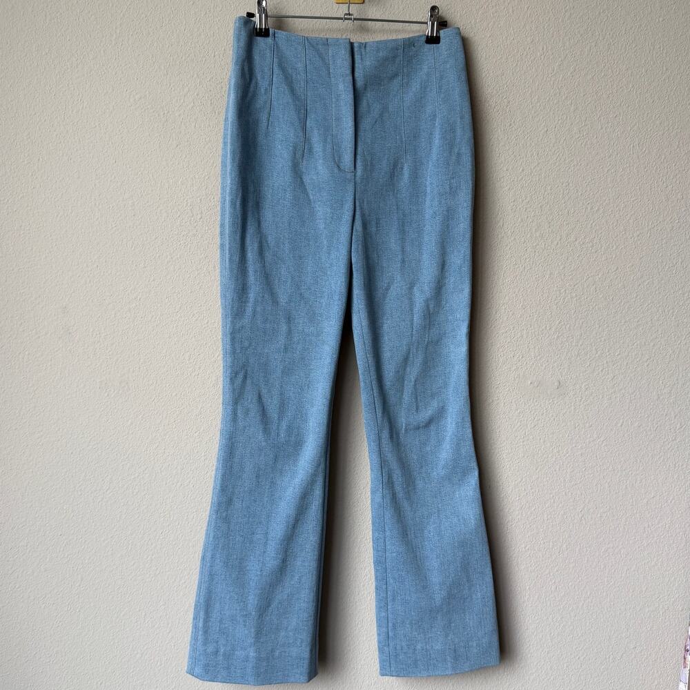 Veronica Beard Chambray Light Blue Bootcut Pants - Picture 2 of 6